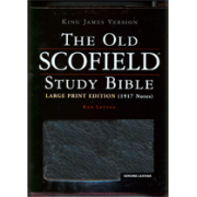 KJV Old Scofield Study Bible Large Print (10 pt) Red Letter Black Genuine Leather Thumb Indexed