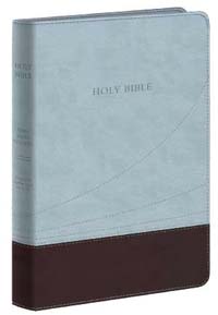 KJV Thinline Large Print (10 Pt.) Reference - Chocolate / Blue Flexicover