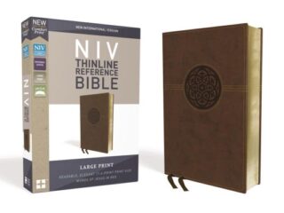NIV, Thinline Reference Bible, Large Print, Imitation Leather, Brown, Red Letter Edition, Comfort Print