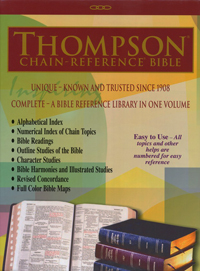 NKJV Thompson Chain-Reference Bible - Burgundy Genuine Leather, Capri Grain Indexed