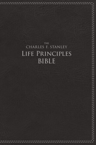 NIV Charles Stanley Life Principles Bible-Charcoal Leathersoft Indexed