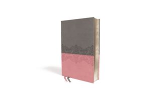 NIV Life Application Study Bible/Large Print (Third Edition)-Gray/Pink Leathersoft