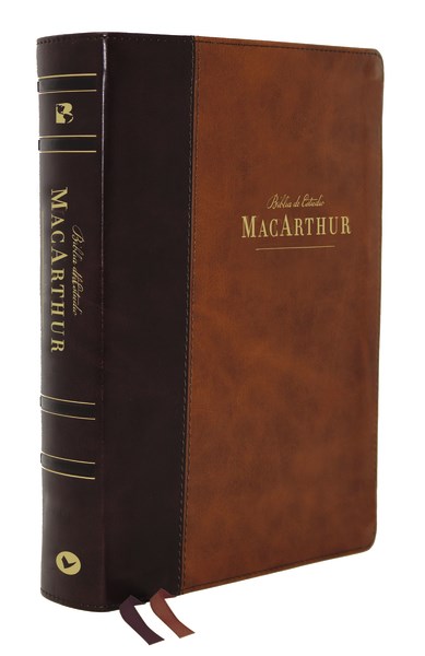 Span-NBLA MacArthur Study Bible (Biblia De Estudio MacArthur)-Brown Leathersoft Indexed