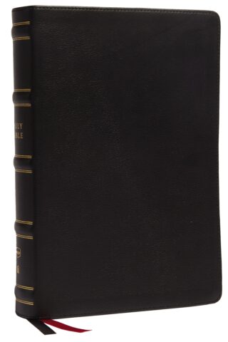 NKJV Single-Column Wide-Margin Reference Bible (Comfort Print)-Black Genuine Leather