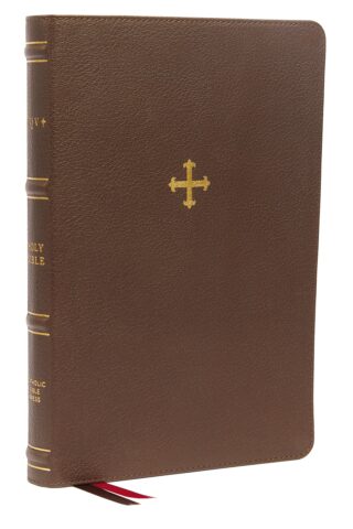 NRSV Catholic Thinline Bible (Comfort Print)-Brown Genuine Leather Indexed